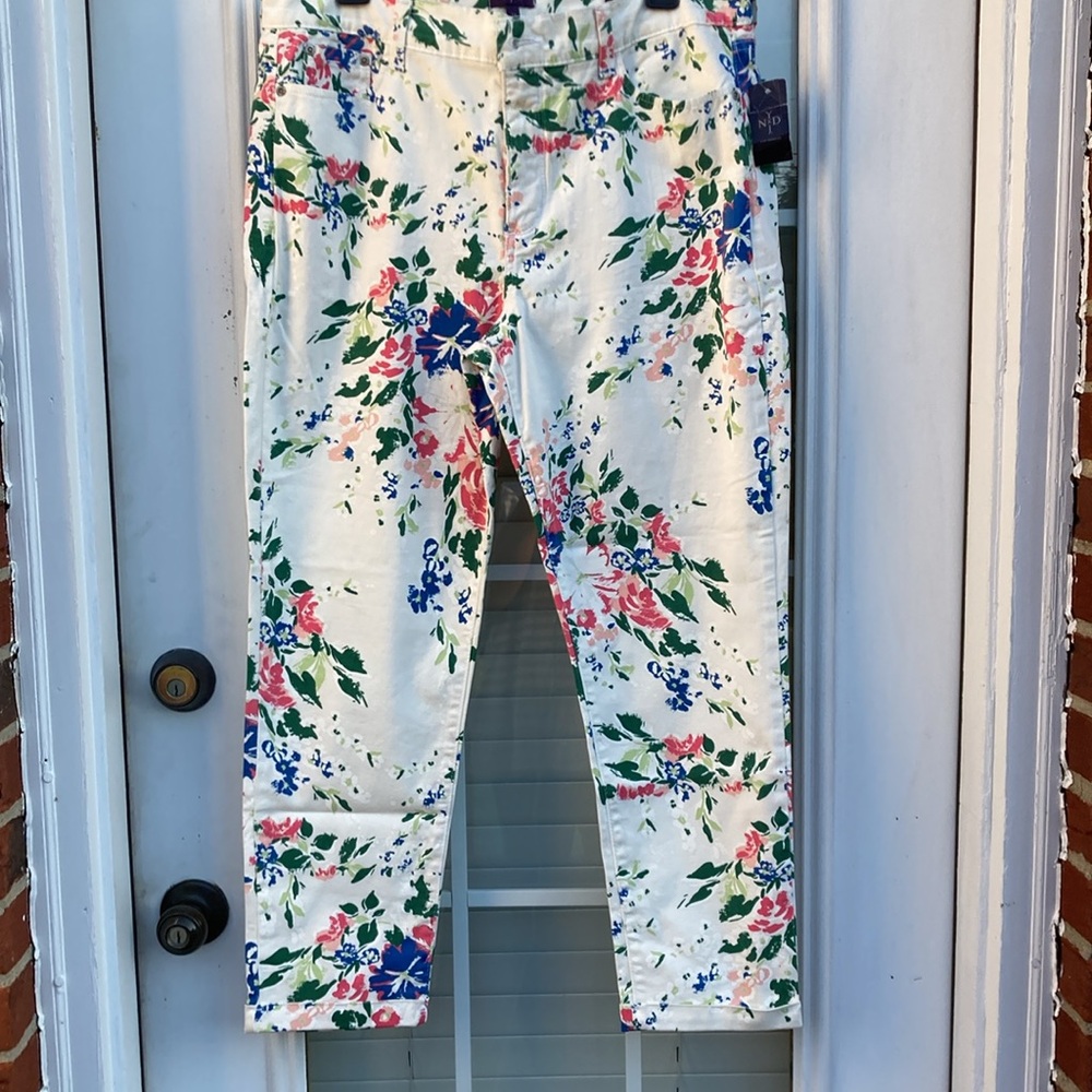 NYDJ Floral Print Ankle Pants Sz 14